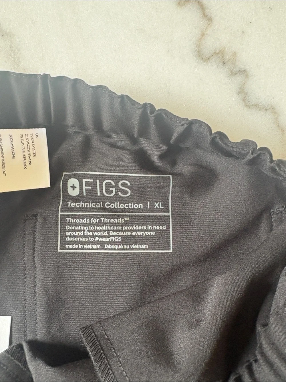Figs Men's Black Drawstring Straight Leg Wcrubs